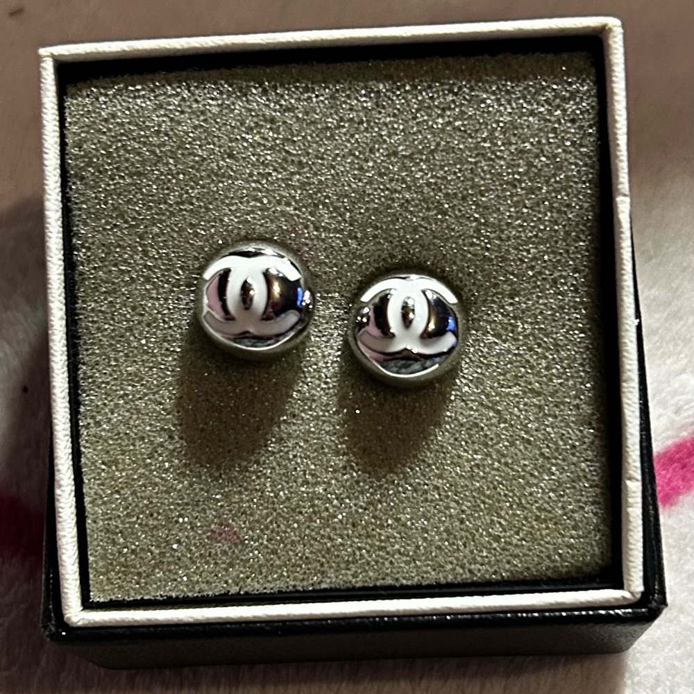 Chanel Button Stud Earrings